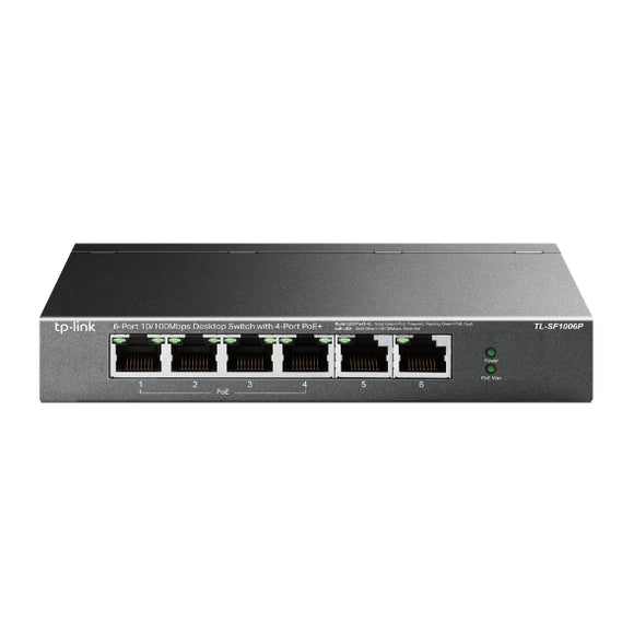 TP-Link 6 Port 10/100 ( 4 POE - 67 W ) PoE+ Desktop Switch / TL-SF1006P