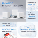 MERCUSYS / Halo H30 / AC1200 A Whole Home Mesh WIFI System 3 Pieces