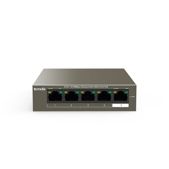 Tenda / TEF1105P-4-63W / 5 Port 10/100 ( 4 POE - 63W ) Desktop Switch