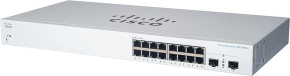 Cisco / CBS220-16P-2G / 16 Port Gigabit ( 16 PoE - 130 W) 2 x 1GE SFP Smart Switch