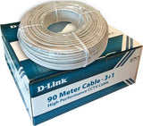 D-Link CCTV Cable 90 Meter ( 1 Coaxial + 3 Power ) Pure Copper / DCC-WHI-90