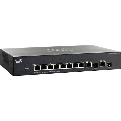 Cisco 8 Port 10/100 + 2 SFP Port Managed Switch / SF302-08