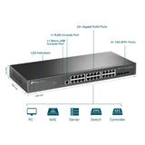 TP-Link / TL-SG3428X / JetStream 24 Port Gigabit L2+ Managed Switch & 4 10GE SFP+ Slots
