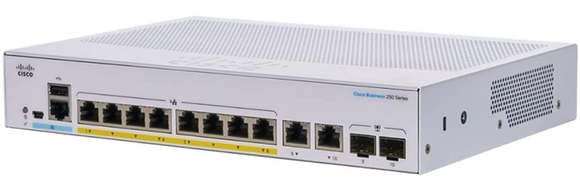 Cisco / CBS250-8P-E-2G / 8 Port Gigabit (8 PoE - 67W ) & 2x1G SFP+ Smart Switch