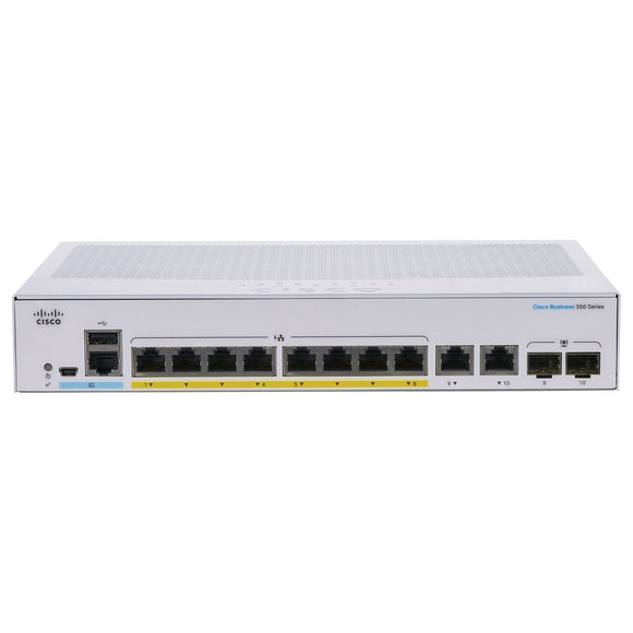 Cisco / CBS350-8P-E-2G / 8 Port Gigabit ( 8 Port - 67W ) & 2x1G SFP Managed Switch