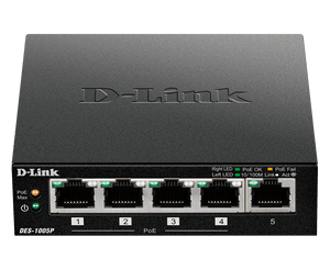 D-Link 5 Port 10/100 ( 4 POE - 60 W ) UnManaged Desktop Switch / DES-1005P