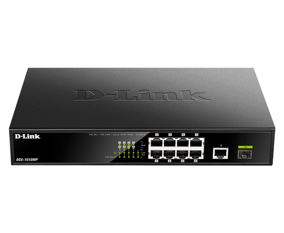 D-Link 8 Port Gigabit ( 8 POE - 125W ) + 1 SFP port Switch / DGS-1010MP