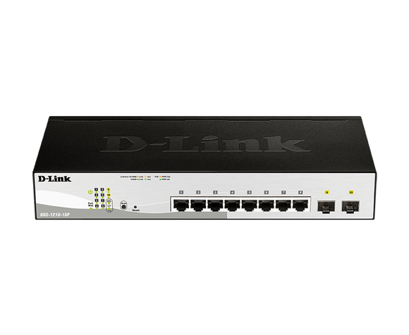 D-Link 8 Port Gigabit ( 8 POE - 65 watts ) + 2 SFP Smart Switch / DGS-1210-10P