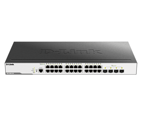D-Link / DGS-3000-28X / 24 Port Gigabit + 4*10G SFP Ports Managed Metro Switch