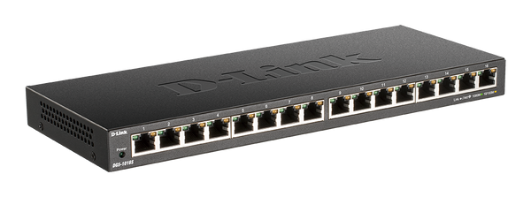 16-Port Gigabit Ethernet PoE Switch with Metal Casing, Desktop or Wall Mount