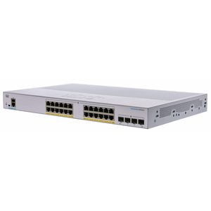 Cisco / CBS350-24P-4X / 24 Port Gigabit ( 24 POE - 195 W ) & 4 x 10GE SFP+ Managed Stackable Switch