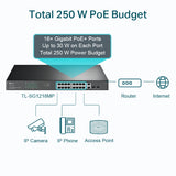 TP-Link / TL-SG1218MP / 18 Port Gigabit ( 16 POE + 250 W ) + 2 Compo SFP Switch