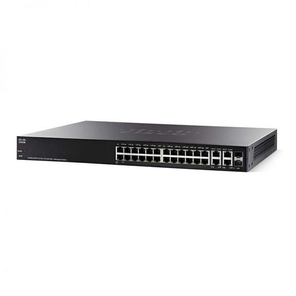 Cisco 24 Port 10 /100 ( 24 POE - 180 watts ) & 2 x Combo Mini-GBIC Ports Managed Switch / SF300-24PP-K9-EU