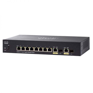 Cisco / SG350-10P /  8 Port Gigabit  ( 8 POE - 62 W ) & 2 Gigabit Combo SFP Managed Switch