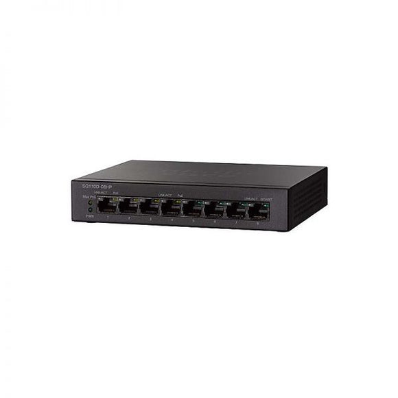 Cisco 8 Port Gigabit ( 4 POE - 32 watts ) Desktop Switch / SG110D-08HP