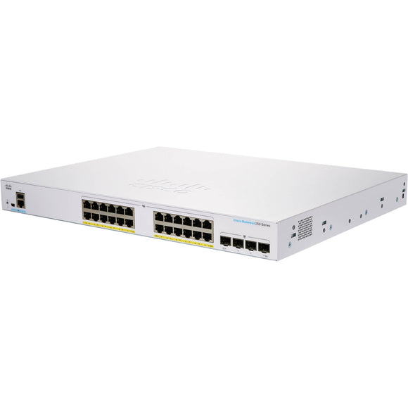 Cisco / CBS250-24FP-4G / 24 Port Gigabit ( 24 POE - 370 W ) & 4 x 1GE SFP Smart Switch