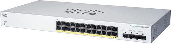 Cisco / CBS220-24T-4G / 24 Port Gigabit & 4 Gigabit SFP Smart Switch