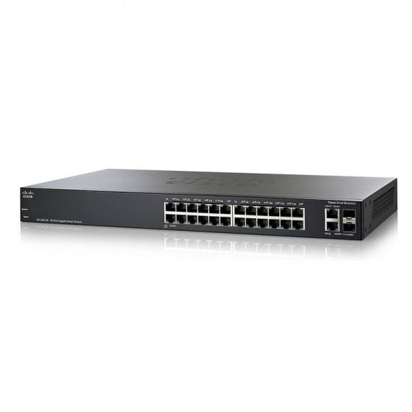 Cisco 24 Port Gigabit ( 12 POE - 100 Watts ) & 2 x Combo Gigabit SFP Smart Switch / SG200-26P / SLM2024PT