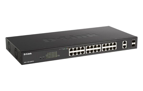 D-Link / DGS-1100-26MPV2 / 24 Port ( 24 POE - 370 W ) Gigabit Smart Switch & 2x RJ45/SFP Combo Ports