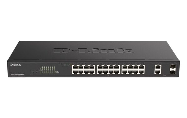 D-Link / DGS-1100-26MPV2 / 24 Port ( 24 POE - 370 W ) Gigabit Smart Switch & 2x RJ45/SFP Combo Ports - Image 2