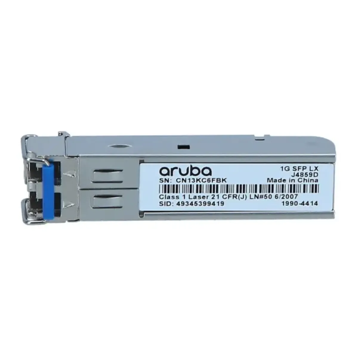 Aruba / J4859D / Single mode 1G SFP LC LX 10KM SMF XCVR ( Original )