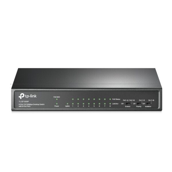 TP-Link / TL-SF1009P / 9 Port 10/100 ( 8 POE+ - 65W ) Long Range Desktop Switch - Image 2