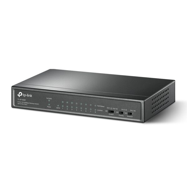 TP-Link / TL-SF1009P / 9 Port 10/100 ( 8 POE+ - 65W ) Long Range Desktop Switch