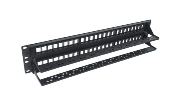 DDS / DPP-UL48 / 48 Port Unloaded Patch Panel 2U for Cat5e Cat6 Cat6A With Back Bar - Image 2