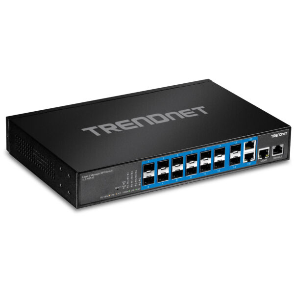 Trendnet / TL2-FG142 / 14 Port Gigabit SFP Switch & 2 LAN Ports Layer 2 Managed Switch