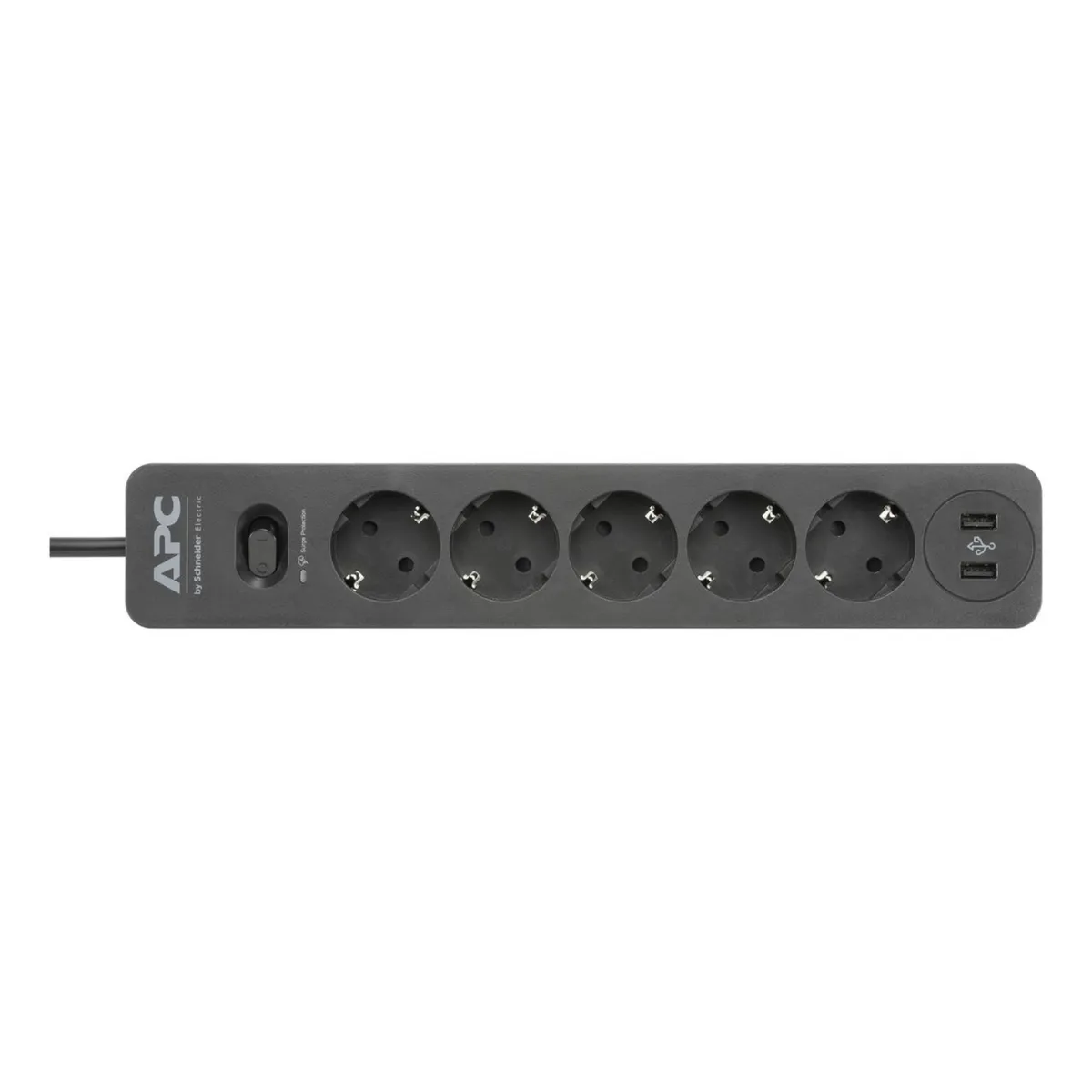 APC Schneider / PME5U2B-GR / Essential SurgeArrest 5 Outlet 2 USB Ports 230V - Image 2