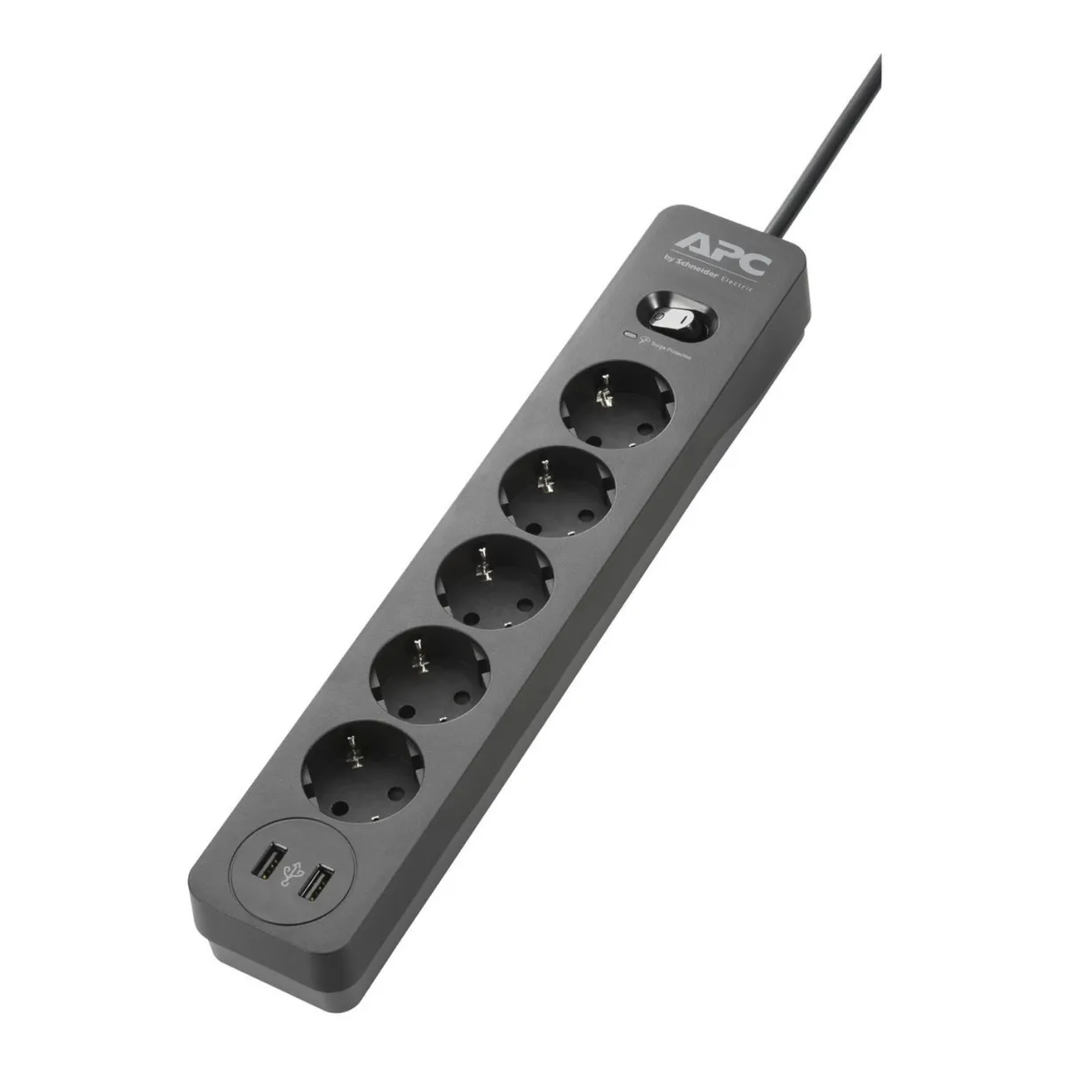 APC Schneider / PME5U2B-GR / Essential SurgeArrest 5 Outlet 2 USB Ports 230V