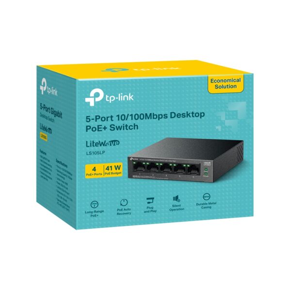 TP-Link / LS105LP / 5 Port 10/100 ( 4 POE - 41 W )  Switch - Image 6