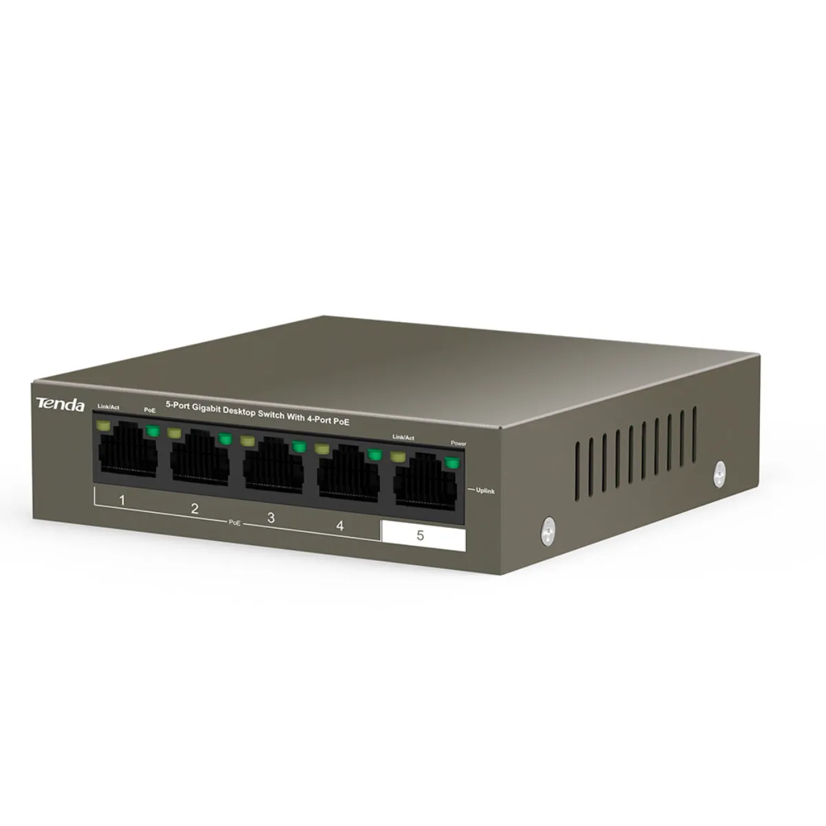 Tenda / TEG1105P-4-63W / 5 Port Gigabit ( 4 POE / 58W ) Desktop Switch - Image 3