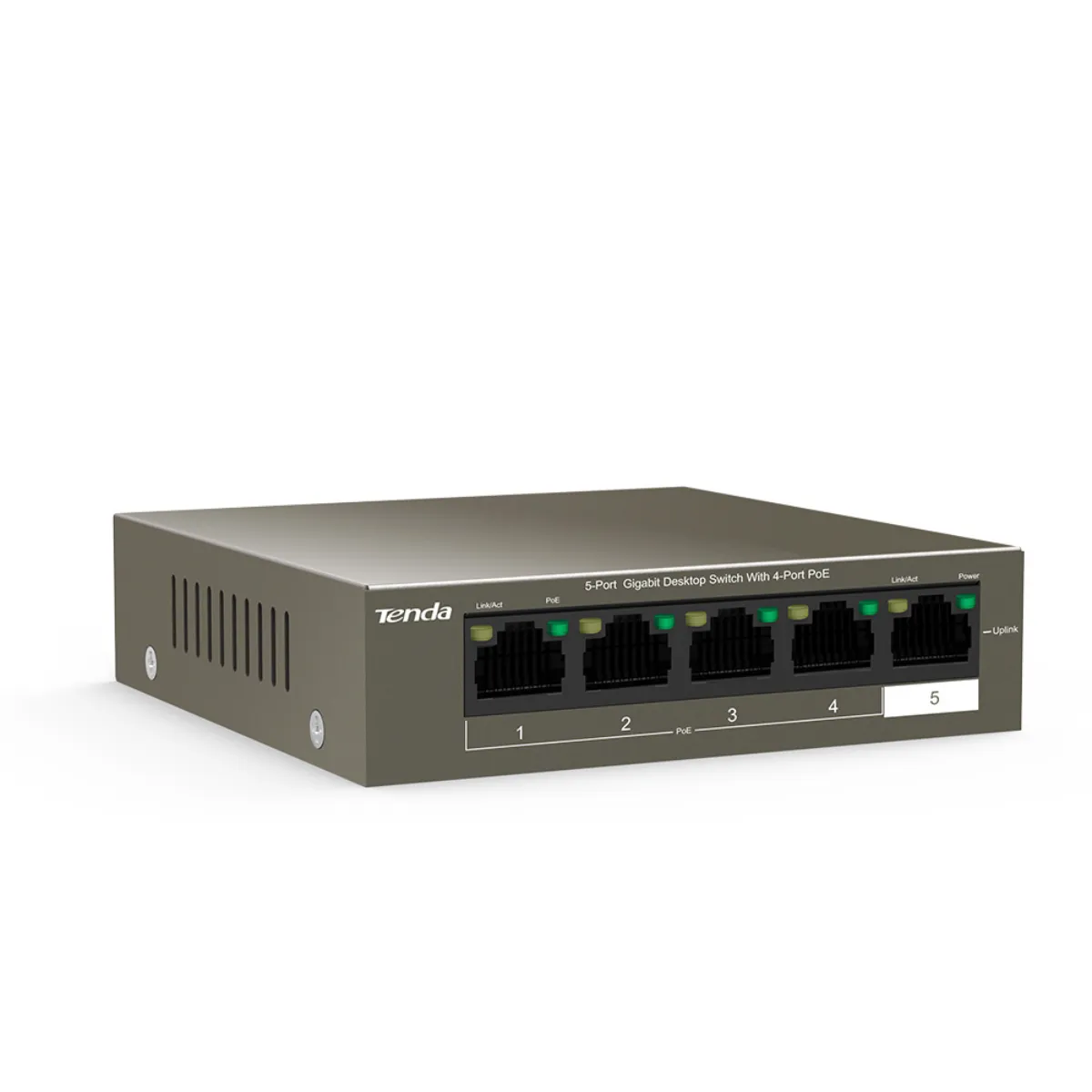 Tenda / TEG1105P-4-63W / 5 Port Gigabit ( 4 POE / 58W ) Desktop Switch - Image 2