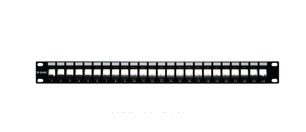 D-Link / NPP-AL2BLK241 / 24 Port Unloaded Patch Panel for Shielded Cat5e/Cat6 Keystone Jacks