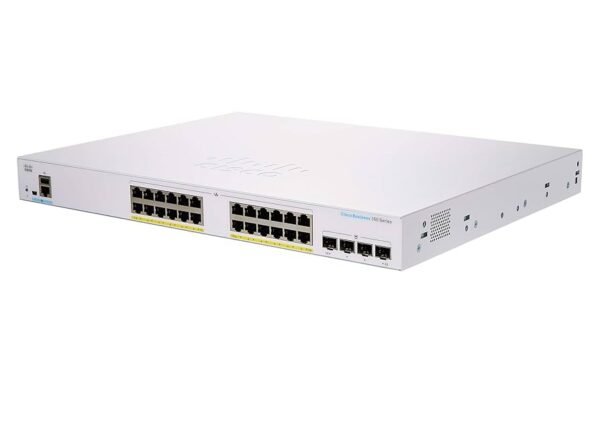 Cisco / CBS350-24FP-4G / 24 Port Gigabit (24 PoE - 370 W) 4 x 1GE SFP Managed Switch