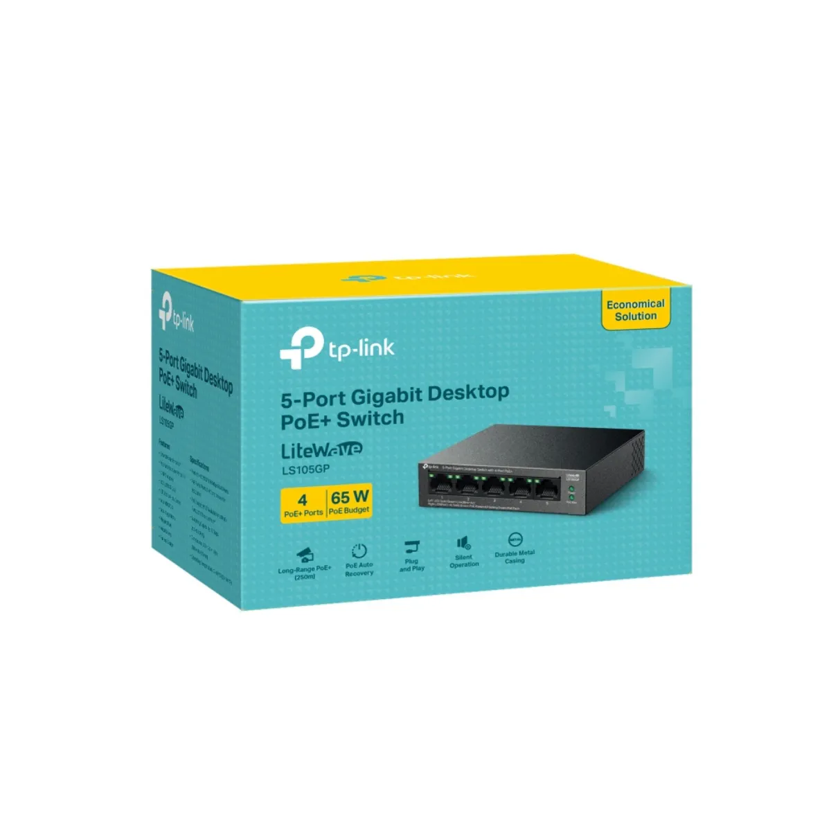 TP-Link / LS105GP / 5 Port Gigabit ( 4 POE - 65 W ) Desktop Switch - Image 4