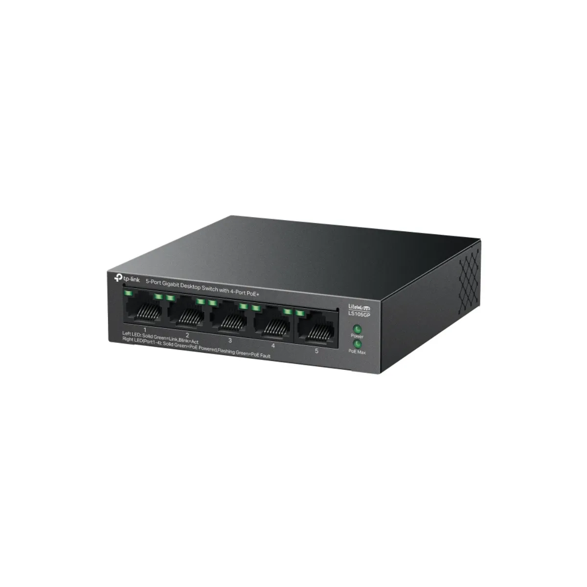 TP-Link / LS105GP / 5 Port Gigabit ( 4 POE - 65 W ) Desktop Switch - Image 2