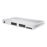 Cisco / CBS350-24P-4X / 24 Port Gigabit ( 24 POE - 195 W ) & 4 x 10GE SFP+ Managed Stackable Switch