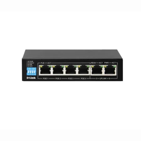 D-Link DGS-F1006P-E 4 Port Gigabit 60W Long Range 250M PoE Switch