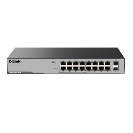 D-Link / DGS-F1016P / 16 Port Giga ( 16 POE - 250 Watts ) + 2 SFP PoE Switch