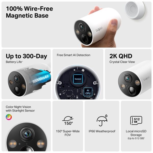 TP-Link / Tapo C425 / 2K Outdoor Smart Wire-Free Security Camera - Image 4