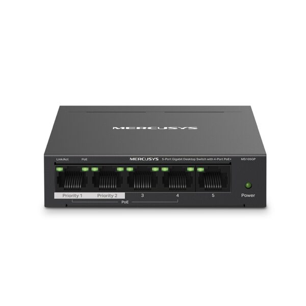 MERCUSYS / MS105GP / 5-Port Gigabit POE ( 4 POE + 65 W ) Desktop Switch - Image 2
