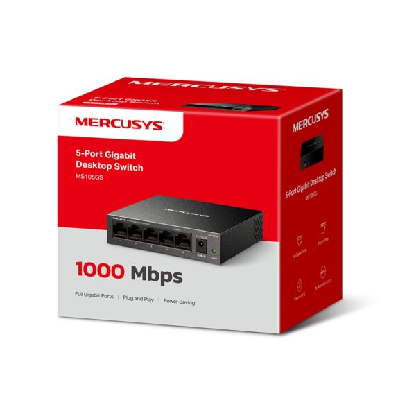 MERCUSYS / MS105GS / 5 Port Gigabit Steel Housing Desktop Switch - Image 4