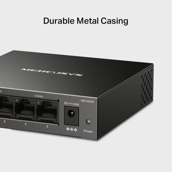 MERCUSYS / MS105GS / 5 Port Gigabit Steel Housing Desktop Switch - Image 5