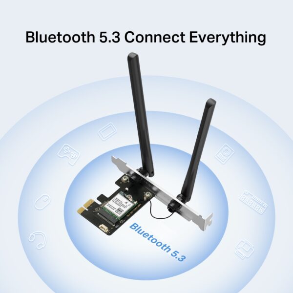 MERCUSYS / MA80XE / AX3000 Wi-Fi 6 Bluetooth 5.3 PCIe Adapter - Image 4