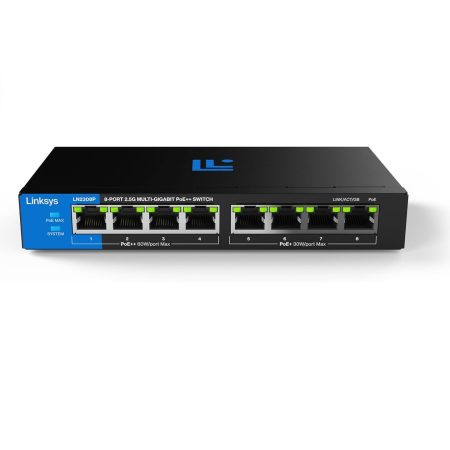 Linksys / LN2308P-KE / 8 Port 2.5GB POE++ ( 8 POE - 180 W ) Unmanaged Desktop Switch