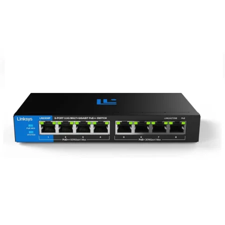 Linksys / LN2308P-KE / 8 Port 2.5GB POE++ ( 8 POE - 180 W ) Unmanaged Desktop Switch