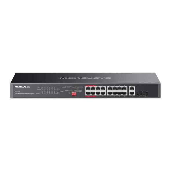 MERCUSYS / MS120GP / 16 port Gigabit ( 16 poe - 192 watts ) Long Range 250m PoE+ & 2 SFP Combo Switch