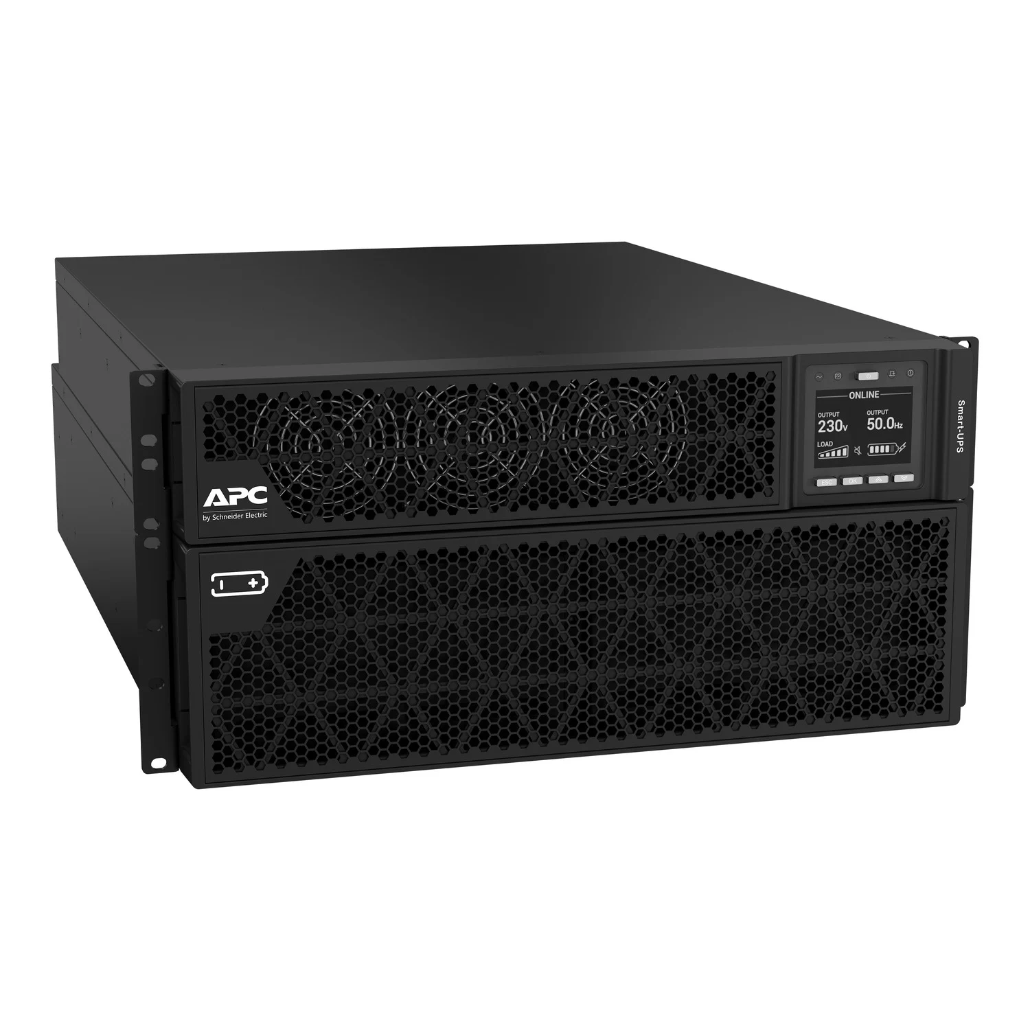 APC Schneider / SRTG10KXLI / Smart-UPS On-Line 10kVA/10kW Rack/Tower 230V 2x IEC C13 + 1x IEC C19 + Hard wire outlets Network Card w/o rail kit